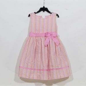 Bonnie Jean Sleeveless Pink Striped Princess Dress Size 6